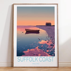 Suffolk Coast England Travel Print, England Travel Wall Art, Suffolk Coast Travel Poster, Birthday Gifts, Home Decor