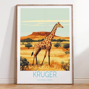 Kruger National Park Travel Print, National Park Wall Art, Kruger Travel Poster, Home Decor Gifts, Birthday Present