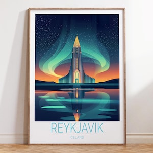 Reykjavik Iceland Travel Print ,Iceland Wall Art Print, Reykjavik Travel Poster, Home Decor Gifts, Personalised Gifts