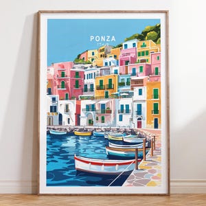 Ponza Reise-Druck, Ponza Italien Reise-Wandkunst, Italien-Reise-Plakat, minimalistisches Stadtbild, personalisierte Reisegeschenke