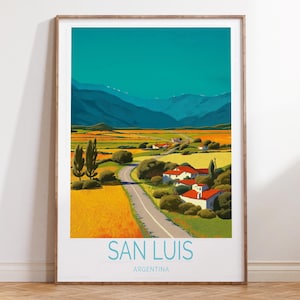 San Luis Argentinien Reise Poster, San Luis Reise Poster, Argentinien Wand Kunst, personalisierte Geschenke, Wohnkultur Geschenke