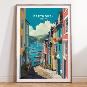 Dartmouth Travel Poster, Dartmouth England Travel Wall Art, England Travel Print, Minimalist Travel Poster, Home Decor