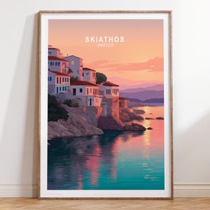Skiathos Travel Poster, Skiathos Greece Travel Wall Art, Greece Travel Print, Minimalist Travel Poster, Home Decor Gifts