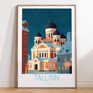 Tallinn Estonia Travel Poster, Estonia Travel Print, Tallinn Travel Wall Art, Personalized Gifts, House Warming Gifts