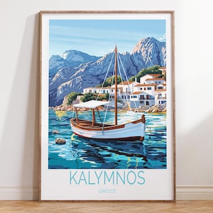 Kalymnos Griechenland Wand Kunst Druck, Kalymnos Reise Print, Griechenland Reise Poster, Home Decor Geschenke, Benutzerdefiniertes Reise Poster