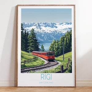 Rigi Switzerland Travel Poster, Switzerland Travel Print, Rigi Travel Wall Art, Home Decor Gifts, Birthday Present