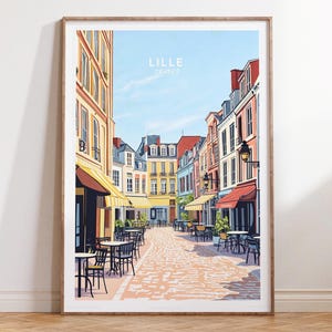 Lille France Travel Poster, France Travel Print, Lille Wall Art Print, Minimalist Travel Poster, House Warming Gifts