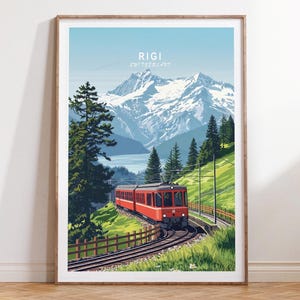 Rigi Travel Wall Art, Switzerland Travel Print, Rigi Switzerland Travel Poster, Minimalist Cityscape, House Warming Gifts