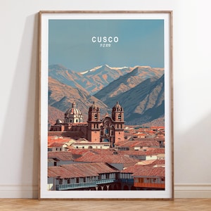 Cusco Travel Print, Peru Travel Poster, Cusco Peru Travel Wall Art, Minimalist Travel Poster, Personalised Travel Gifts