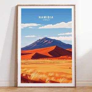 Namibia Travel Print, Africa Wall Art Print, Namibia Africa Travel Poster, Minimalist Travel Poster, Home Decor Gifts