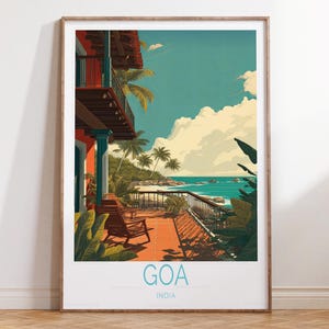 Goa India Travel Poster, India Travel Wall Art, Goa Travel Print, House Warming Gifts, Personalised Travel Gifts