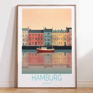 Hamburg Germany Travel Print, Germany Travel Poster, Hamburg Wall Art Print, House Warming Gifts, Birthday Present