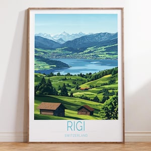 Rigi Switzerland Travel Print, Rigi Travel Poster, Switzerland Wall Art Print, Personalised Gifts, Birthday Present