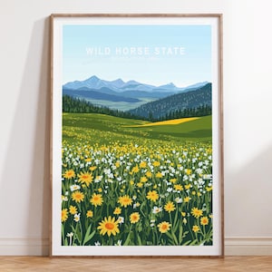 Stampa artistica da parete Wild Horse State Recreation Area, stampa di viaggio Nevada, poster di viaggio Wild Horse State Recreation Area, paesaggio urbano minimalista