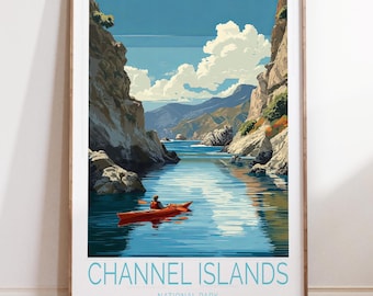 Channel Islands Travel Poster, Channel Islands Travel Wall Art, National Park Print, California Poster, Home Decor, Birthday Present
