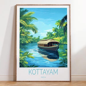 Impressão de viagem de Kottayam, Índia, pôster de viagem da Índia, impressão de arte de parede de Kottayam, presentes de viagem personalizados, presente de casamento