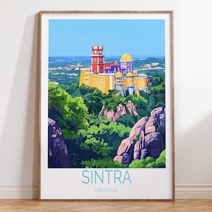 Impresión de viaje de Sintra, Portugal, póster de viaje de Portugal, impresión de arte mural de Sintra, regalos de viaje personalizados, decoración del hogar
