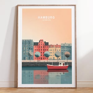 Hamburg Travel Poster, Hamburg Germany Travel Wall Art, Germany Travel Print, Minimalist Travel Poster, Wedding Gifts