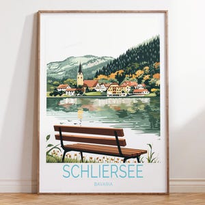 Schliersee Bayern Reise Poster, Bavaria Reise Wandkunst, Schliersee Reise Dekoration, Hochzeitsgeschenke, Hochzeitsgeschenke