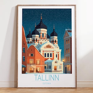 Tallinn Estonia Travel Print, Estonia Travel Wall Art, Tallinn Travel Poster, Birthday Gifts, Wedding Gifts, Home Decor