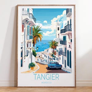 Tanger Marokko Reisedruck, Marokko-Reiseplakat, Tanger-Wandkunst, Hauptdekorgeschenke, personalisierte Reisegeschenke