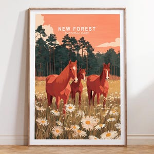 New Forest National Park Reise Poster, New Forest National Park Reise Wandkunst, National Park Reise Poster, Minimalistisches Reise Poster