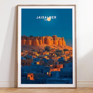 Jaisalmer Indien Reise Poster, Indien Reise Druck, Jaisalmer Wand Kunst Druck, Minimalistisches Reise Poster, House Warming Geschenke