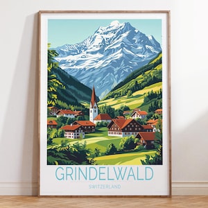 Grindelwald Schweiz Reise Wandkunst, Schweiz Reise Poster, Grindelwald Reise Poster, personalisierte Geschenke, Wohnkultur