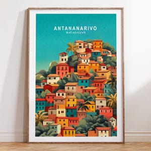 Antananarivo Reisedruck, Madagaskar Reiseplakat, Antananarivo Madagaskar Wand Kunst Druck, Minimalistisches Reiseplakat