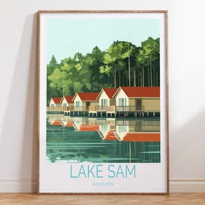 Lake Sam Rayburn Texas Reiseplakat, Texas Reisewandkunst, Lake Sam Rayburn Reisedruck, personalisierte Reisegeschenke