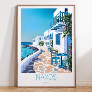 Naxos Greece Travel Print, Greece Travel Wall Art, Naxos Travel Poster, Birthday Present, House Warming Gifts, Wedding Present
