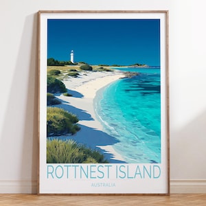 Rottnest Island Australien Reisedruck, Australien Reiseposter, Rottnest Island Wandkunst, Home Decor, Hochzeitsgeschenke