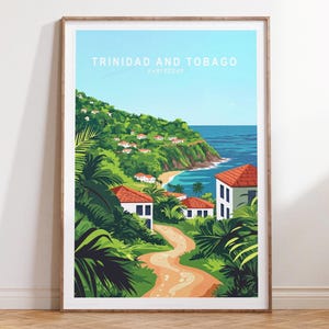 Trinidad und Tobago Reise Druck, Trinidad und Tobago Karibik Wand Kunst Druck, Karibik Reise Poster, Minimalistische Stadtlandschaft, Hochzeitsgeschenke