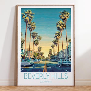 Beverly Hills California Travel Poster, California Travel Print, Beverly Hills Wall Art Print, Custom Travel Poster, Wedding Gifts