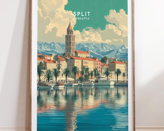 Split Travel Print, Split Croatia Travel Wall Art, Croatia Travel Print, Minimalist Travel Poster, Home Decor Gifts