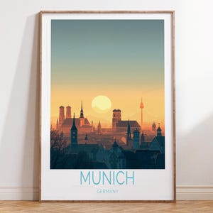 Munich Germany Travel Poster, Germany Travel Wall Art, Munich Travel Print, Home Decor Gifts, Personalised Travel Gifts