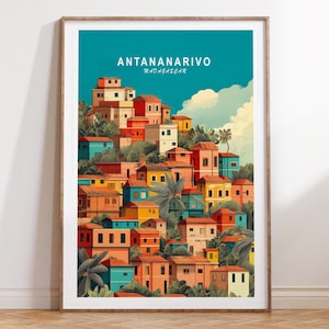 Antananarivo Travel Wall Art, Antananarivo Madagascar Travel Poster, Madagascar Travel Print, Minimalist Cityscape