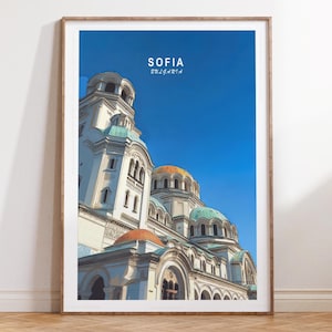 Sofia Bulgaria Travel Poster, Sofia Travel Print, Bulgaria Travel Wall Art, Home Decor Gifts, Personalised Travel Gifts