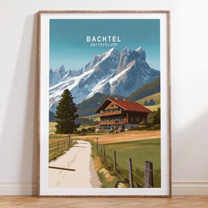 Bachtel Travel Print, Switzerland Travel Poster, Bachtel Switzerland Travel Poster, Minimalist Cityscape, Birthday Gifts