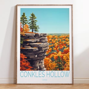 Conkles HohlOhio Reise Druck, Ohio Reise Poster, Conkles Hohle Wand Kunst Druck, personalisierte Reisegeschenke, Hochzeitsgeschenke