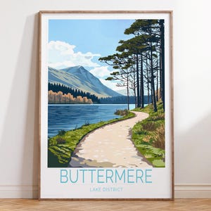 Buttermere Seenplatte Reise-Druck, Lake Platter Reise-Wandkunst, Buttermere Reise-Druck, personalisierte Reisegeschenke