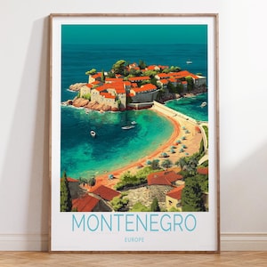 Montenegro Europe Travel Poster, Europe Travel Wall Art, Montenegro Travel Print, House Warming Gifts, Wedding Gifts