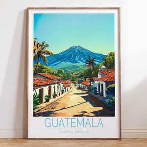 Impression voyage Guatemala Amérique centrale, affiche de voyage Amérique centrale, impression d'art mural Guatemala, cadeaux de pendaison de crémaillère