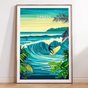 Canggu Bali Reise Poster, Bali Reise Druck, Canggu Wand Kunst, Minimalistisches Reise Poster, House Warming Geschenke