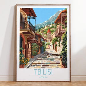 Tiflis Georgien Reiseplakat, Georgien Wandkunst Druck, Tbilisi Reisedruck, Wohnkultur Geschenke, personalisierte Reisegeschenke