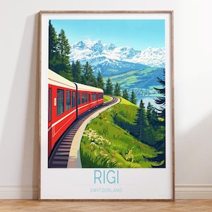 Rigi Switzerland Travel Poster, Rigi Wall Art Print, Switzerland Travel Print, House Warming Gifts, Birthday Present