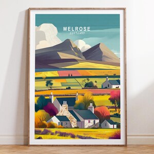 Melrose Wand Kunst Druck, Schottland Reise Poster, Melrose Schottland Reise Kunst, Minimalistische Stadtansicht, House Warming Geschenke