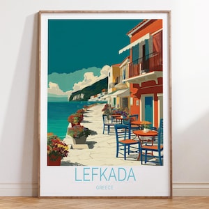 Lefkada Greece Travel Print, Greece Travel Poster, Lefkada Travel Wall Art, Home Decor, Birthday Gifts, Wedding Gifts