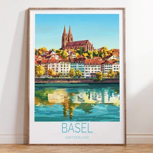Basel Schweiz Reise Poster, Basel Reise Druck, Schweiz Reise Wand Kunst, Wohnkultur Geschenke, Geburtstagsgeschenk