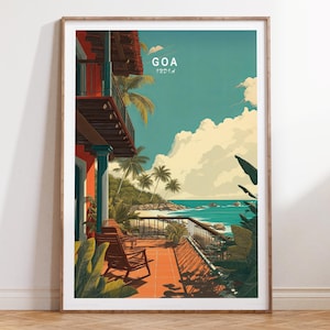 Goa Reise Poster, Goa Indien Reise Wandkunst, Indien Reise Druck, minimalistisches Reiseplakat, personalisierte Reisegeschenke